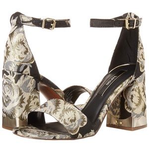 Kenzie Sahar Black Floral Heels